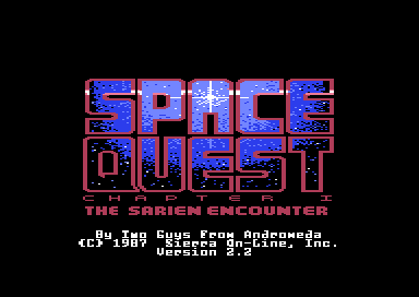 Space Quest I title screen from Sierra Game Compiler 1.1.13 on the Commodore 64