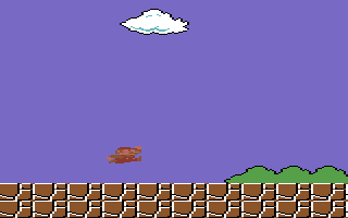 Super Mario Bros. in NESVM pan-and-scan view on a Commodore 64