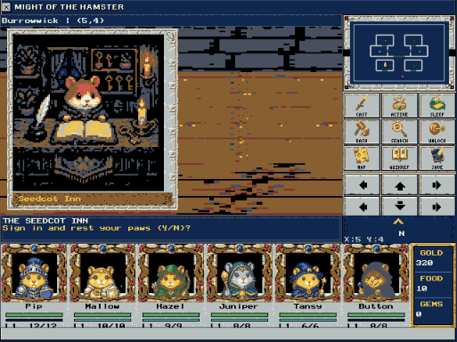 Might of the Hamster party adventure running in HamsterOS